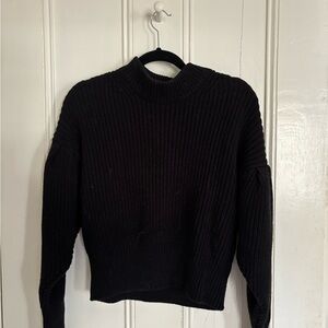 Women's Black Ribbed Sweater
